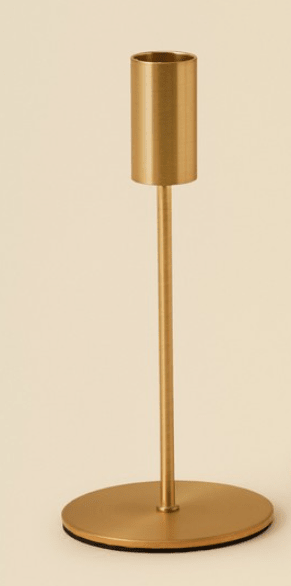 Modern Cylindrical Gold Candle Stand