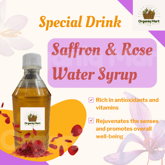 Saffron RoseWater Syrup - Organiq Mart