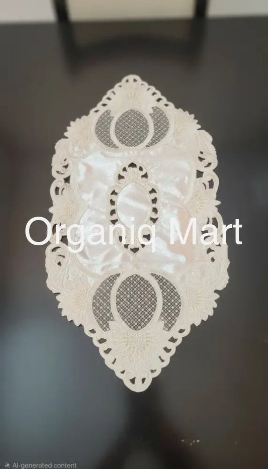 Imported Table Runner - Shimmery & Shiny Beige Home Decor